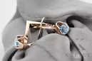 Aigue-marine Or rose 14 carats vintage d'origine Des boucles d'oreilles Bijoux vintage vec005r